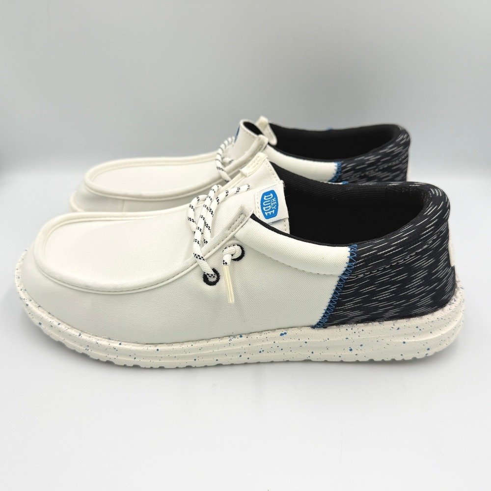 Hey Dude Wally Funk Jersey Jacquard Mens 10 White Multi 44316-94S Loafers *NEW* - Picture 5 of 12